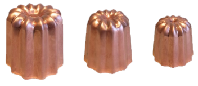 moule à cannelé en cuivre étamé labo&gato, 3 tailles différentes